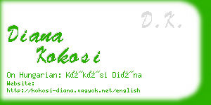 diana kokosi business card